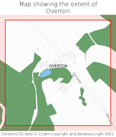 Map showing extent of Overton as bounding box