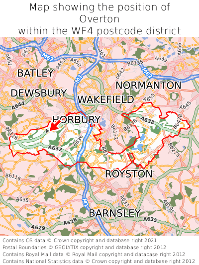Map showing location of Overton within WF4