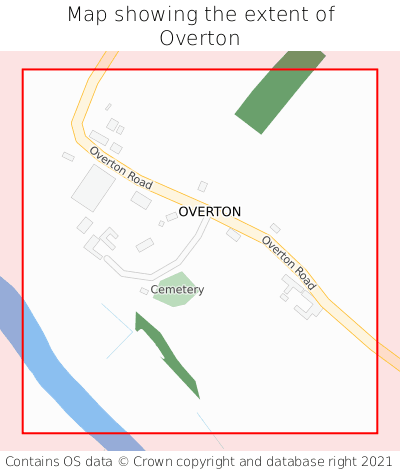 Map showing extent of Overton as bounding box