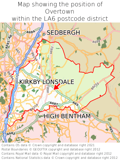 Map showing location of Overtown within LA6