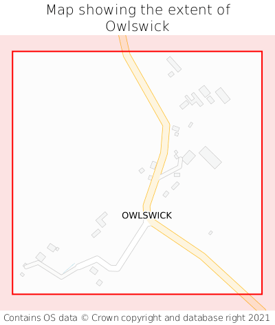 Map showing extent of Owlswick as bounding box