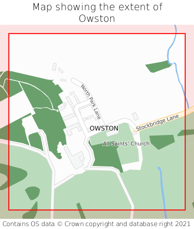 Map showing extent of Owston as bounding box