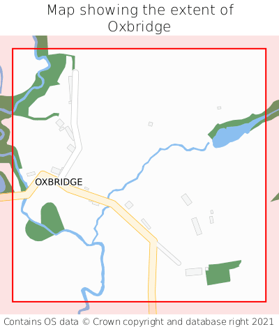 Map showing extent of Oxbridge as bounding box