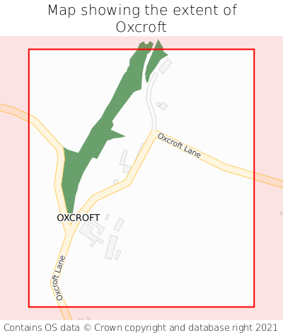 Map showing extent of Oxcroft as bounding box