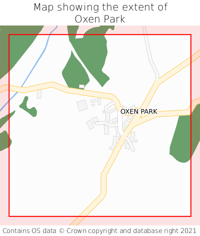 Map showing extent of Oxen Park as bounding box