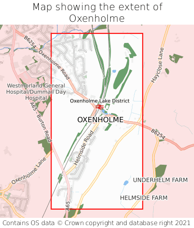 Map showing extent of Oxenholme as bounding box