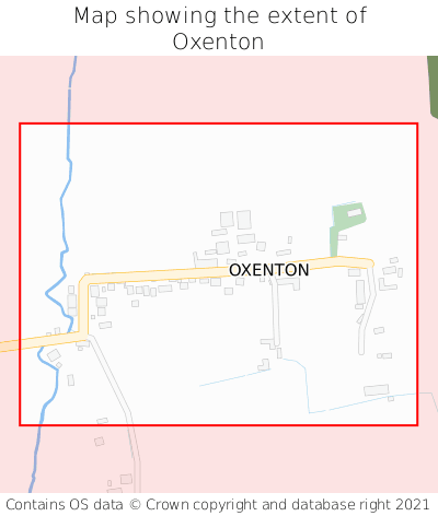 Map showing extent of Oxenton as bounding box