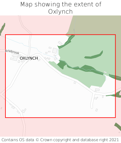 Map showing extent of Oxlynch as bounding box