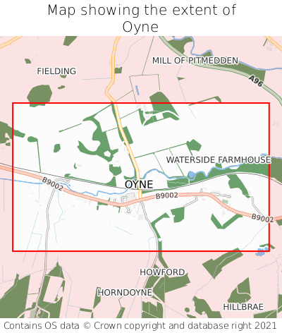 Map showing extent of Oyne as bounding box