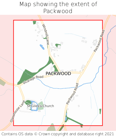 Map showing extent of Packwood as bounding box