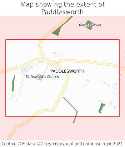 Map showing extent of Paddlesworth as bounding box