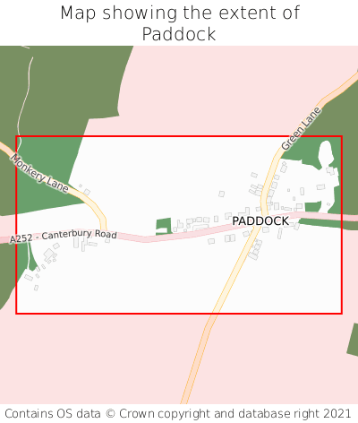 Map showing extent of Paddock as bounding box