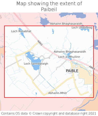 Map showing extent of Paibeil as bounding box