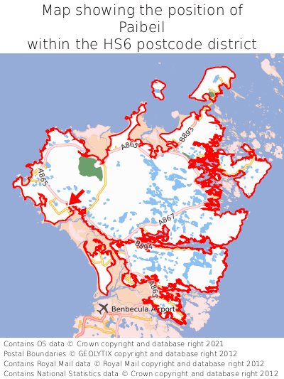 Map showing location of Paibeil within HS6