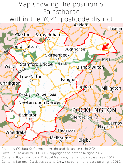 Map showing location of Painsthorpe within YO41
