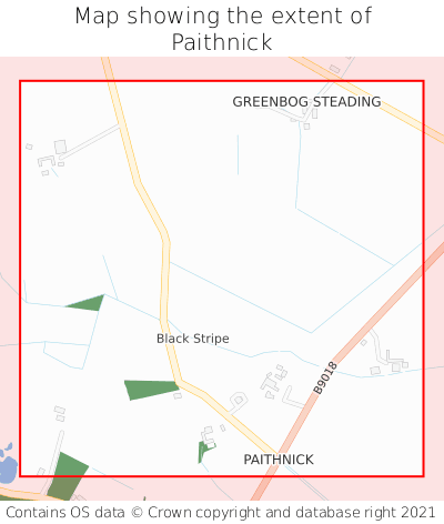 Map showing extent of Paithnick as bounding box