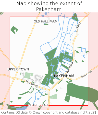 Map showing extent of Pakenham as bounding box