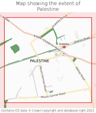 Map showing extent of Palestine as bounding box