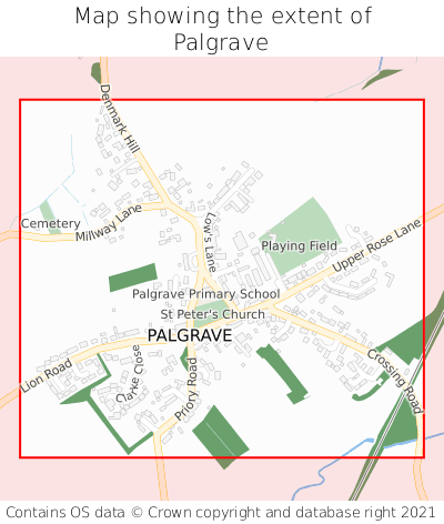 Map showing extent of Palgrave as bounding box