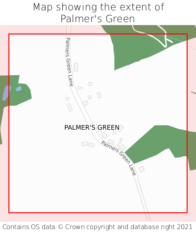 Map showing extent of Palmer's Green as bounding box