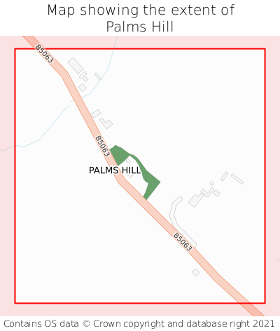 Map showing extent of Palms Hill as bounding box