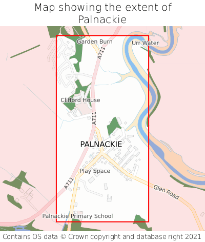 Map showing extent of Palnackie as bounding box
