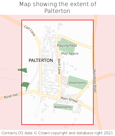 Map showing extent of Palterton as bounding box