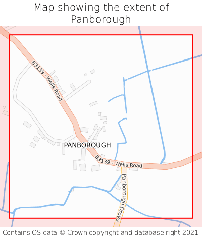 Map showing extent of Panborough as bounding box
