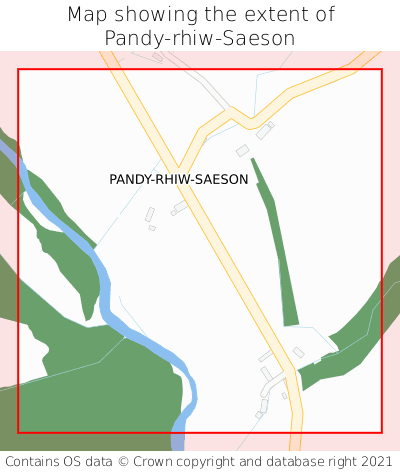 Map showing extent of Pandy-rhiw-Saeson as bounding box