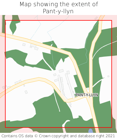 Map showing extent of Pant-y-llyn as bounding box