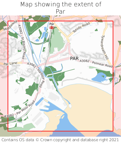 Map showing extent of Par as bounding box