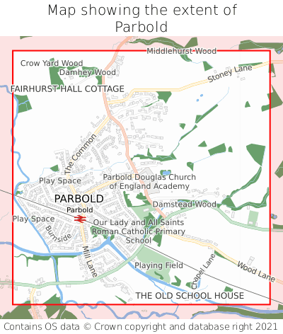 Map showing extent of Parbold as bounding box