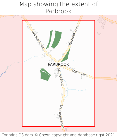 Map showing extent of Parbrook as bounding box
