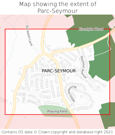 Map showing extent of Parc-Seymour as bounding box