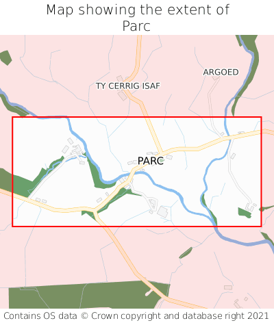Map showing extent of Parc as bounding box