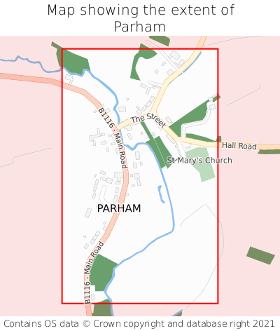 Map showing extent of Parham as bounding box