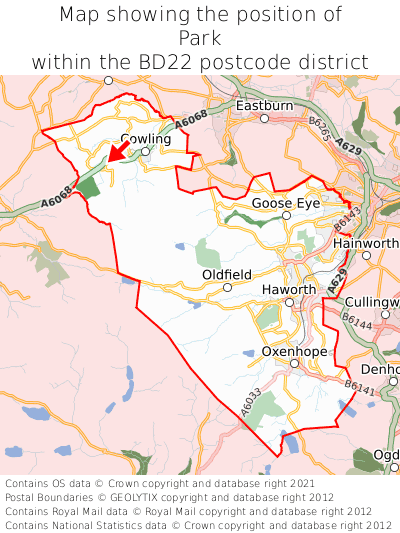 Map showing location of Park within BD22