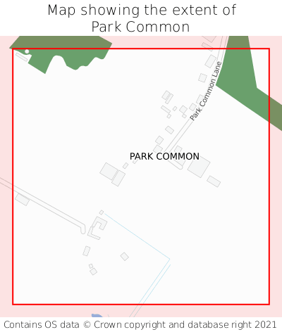 Map showing extent of Park Common as bounding box