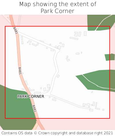 Map showing extent of Park Corner as bounding box