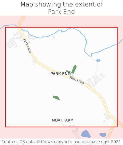 Map showing extent of Park End as bounding box