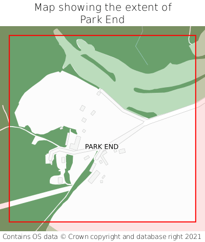 Map showing extent of Park End as bounding box