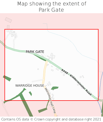 Map showing extent of Park Gate as bounding box