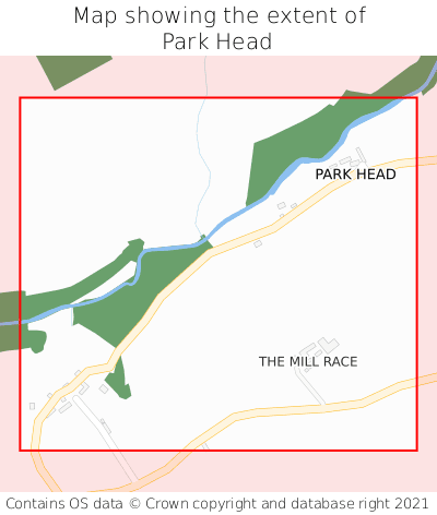 Map showing extent of Park Head as bounding box