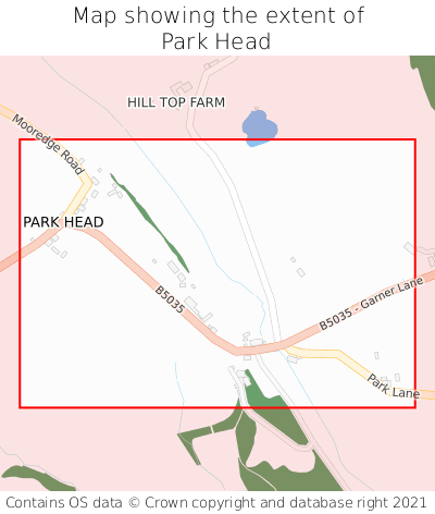 Map showing extent of Park Head as bounding box