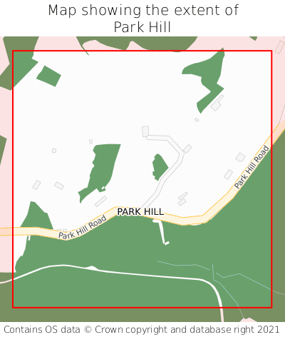 Map showing extent of Park Hill as bounding box