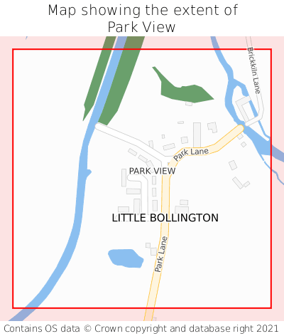 Map showing extent of Park View as bounding box