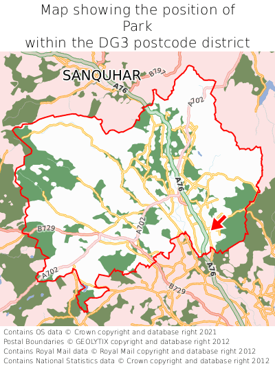Map showing location of Park within DG3