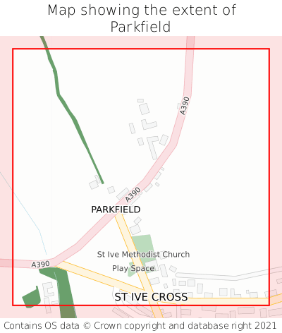 Map showing extent of Parkfield as bounding box
