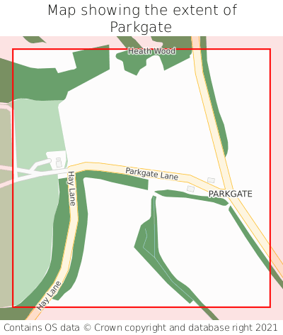 Map showing extent of Parkgate as bounding box