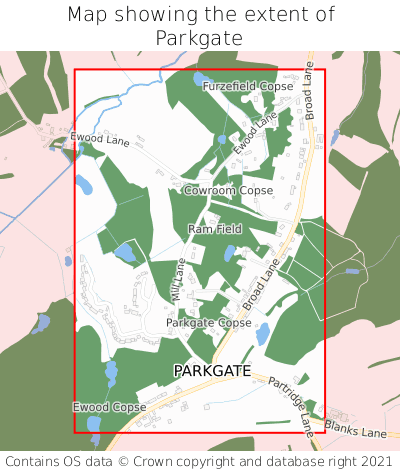 Map showing extent of Parkgate as bounding box